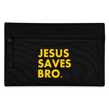 Jesus saves bro - Pencil Case - black - Front