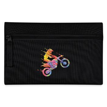 Motocross Colorful Paint Graphic Men Women & Kids - Pencil Case - black - Front