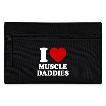 I love muscle daddies - Pencil Case - black - Front