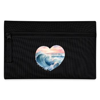 Welle Meer - Federtasche - Schwarz - Vorne