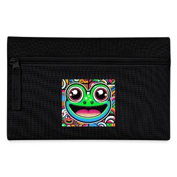 Frosch Pop Art - Federtasche - Schwarz - Vorne