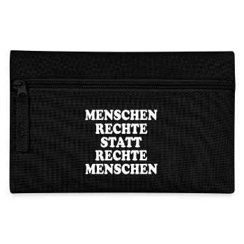 menschenrechte statt rechte menschen - Federtasche - Schwarz - Vorne