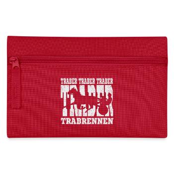 Dekoratives Traber Design - Federtasche - Rot - Vorne