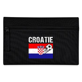 Drapeau Croatie cadeau football foot croate - Trousse - noir - Devant