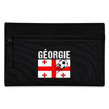 Drapeau Géorgie cadeau football foot géorgien - Trousse - noir - Devant