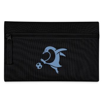 Penguin Footballer Silhouette Minimalist - Pencil Case - black - Front