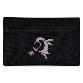 Penguin Footballer Silhouette Minimalist - Pencil Case - black - Front