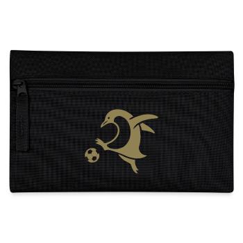 Penguin Footballer Silhouette Minimalist - Pencil Case - black - Front
