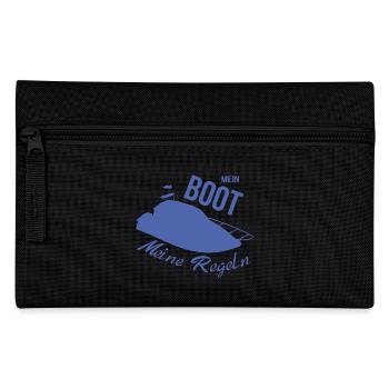 Mein Boot meine Regeln Motorboot - Federtasche - Schwarz - Vorne