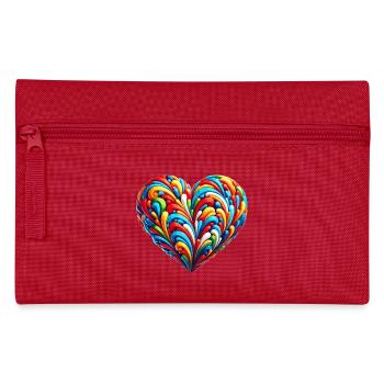 Colorful rainbow heart - Pencil Case - red - Front