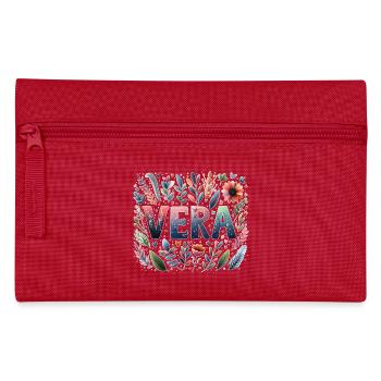 Vera Surname First name Watercolor - Pencil Case - red - Front