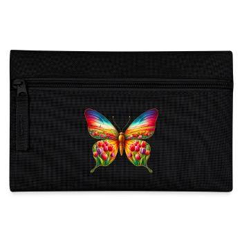 Butterfly Tulip Tulips - Pencil Case - black - Front