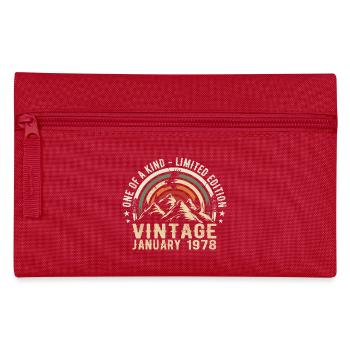 Januar 1978 Geburtstagsgeschenk - Original 47 Jahre - Federtasche - Rot - Vorne