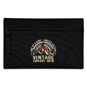 January 1976 Birthday Gift - Original 49 Years - Pencil Case - black - Front