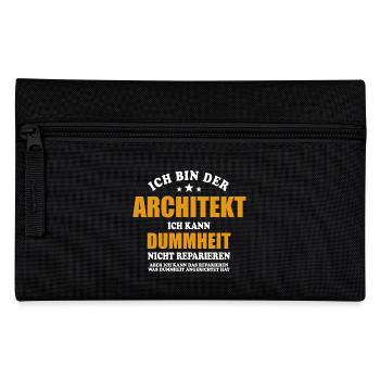 Architekt - ich kann Dummheit nicht reparieren - Federtasche - Schwarz - Vorne