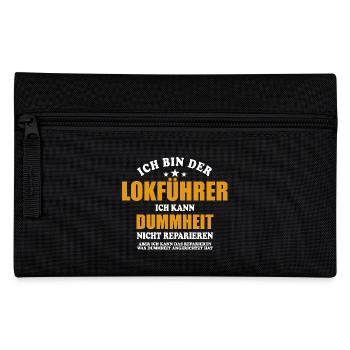 Lokführer - ich kann Dummheit nicht reparieren - Federtasche - Schwarz - Vorne