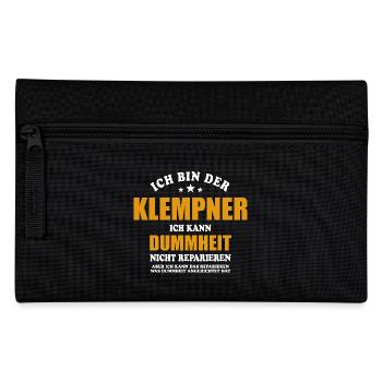 Klempner - ich kann Dummheit nicht reparieren - Federtasche - Schwarz - Vorne