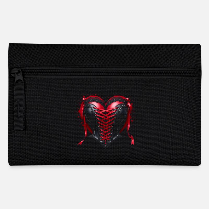 Herz Korsett - Gothic Valentinstag - Federtasche - Schwarz