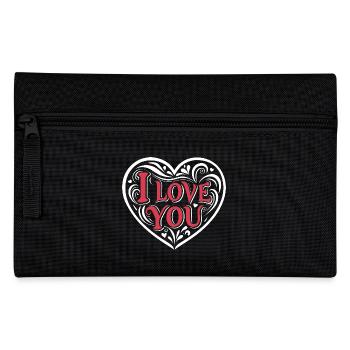 I love You - Valentine' Day - Love - Gift - Pencil Case - black - Front