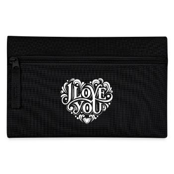 I love You - Valentine' Day - Love - Gift - Pencil Case - black - Front