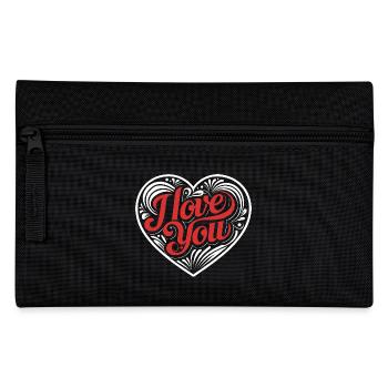 I love You - Valentine' Day - Love - Gift - Pencil Case - black - Front