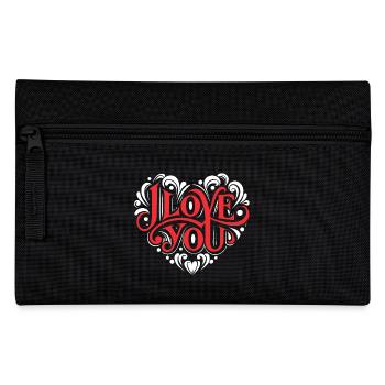 I love You - Valentine' Day - Love - Gift - Pencil Case - black - Front