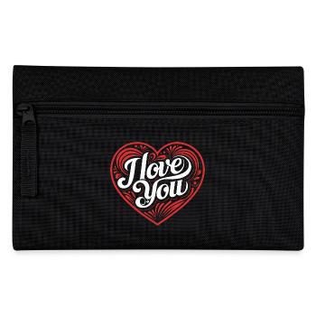 I love You - Valentine' Day - Love - Gift - Pencil Case - black - Front