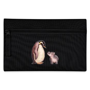Pinguin und Nilpferd Freundschaft - Federtasche - Schwarz - Vorne