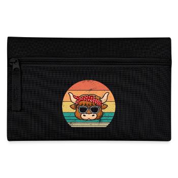 Büffel Rind Ochsen - Federtasche - Schwarz - Vorne