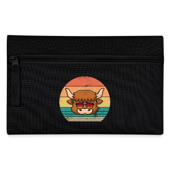 Büffel Rind Ochsen - Federtasche - Schwarz - Vorne