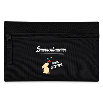 Brunnenbauerin Ostern Brunnenbau Oster Outfit - Federtasche - Schwarz - Vorne