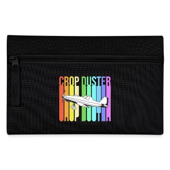 Crop Duster Flugzeug Pilot Geschenk - Federtasche - Schwarz - Vorne