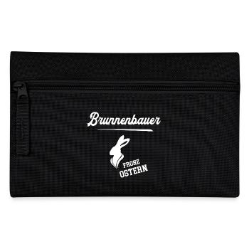 Brunnenbauer Frohe Ostern Oster Outfit Brunnenbau - Federtasche - Schwarz - Vorne