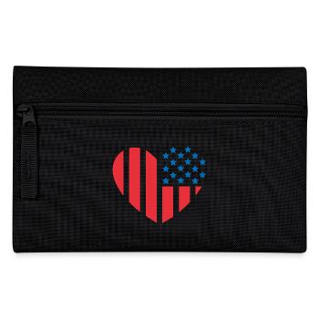 Drapeau des États-Unis en forme de cœur - Trousse - noir - Devant