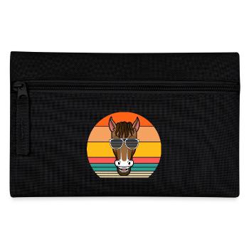 Reiten Pferd - Federtasche - Schwarz - Vorne