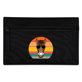 Reiten Pferd - Federtasche - Schwarz - Vorne