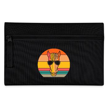 Reiten Pferd - Federtasche - Schwarz - Vorne