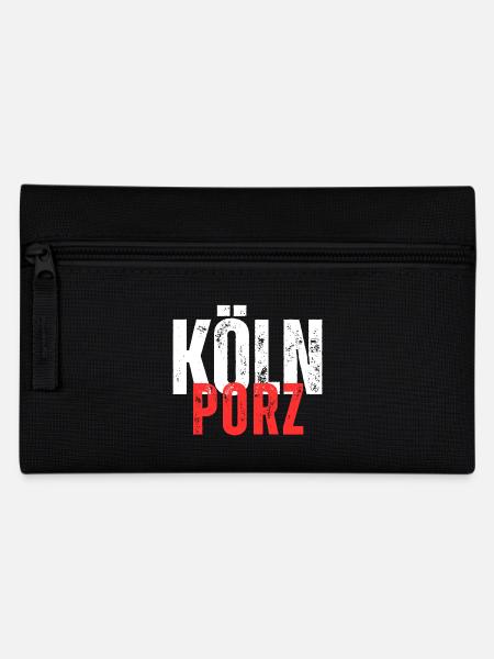 Porz white red - Pencil Case - black