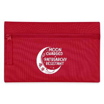 Moon charged, patriarchy resistant - Pencil Case - red - Front