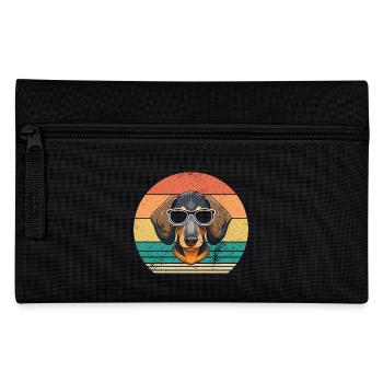 Hund Dackel - Federtasche - Schwarz - Vorne