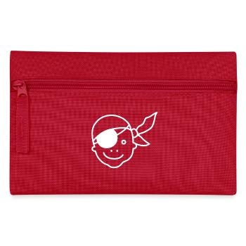 Pirat Augenklappe Klappe Piraten Kinder Patenkind - Federtasche - Rot - Vorne