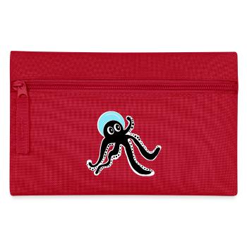 Schwarze Krake - Federtasche - Rot - Vorne
