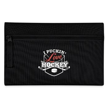 I Puckin Love Hockey - Pencil Case - black - Front