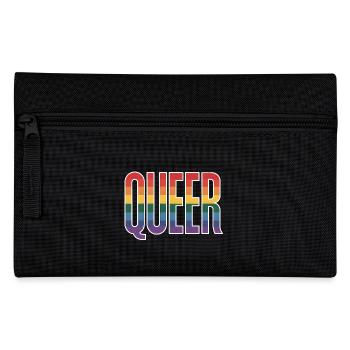 Queer - Cooles queeres Regenbogen Logo - Federtasche - Schwarz - Vorne
