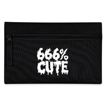 666% Cute! Satanic Goth Girl Design - Pencil Case - black - Front