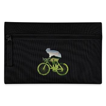 Nature silhouette cyclist in the countryside - Pencil Case - black - Front