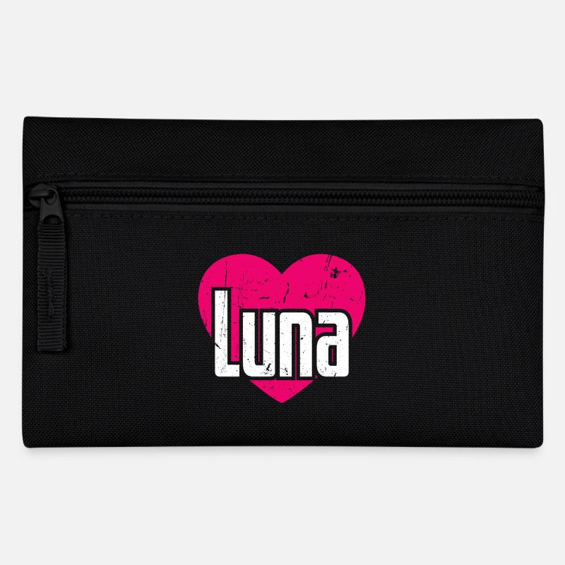 I Love Luna Pinkes Herz Ich liebe Luna - Federtasche - Schwarz