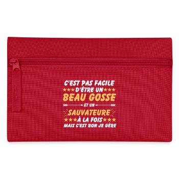 Beau Gosse Sauveteur Humour - Trousse - rouge - Devant