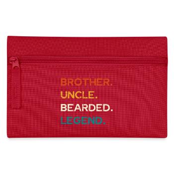 Bearded Legend: Brother and Uncle - Pencil Case - red - Front