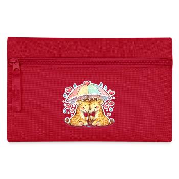 Girafes câlines sous arc-en-ciel - Trousse - rouge - Devant